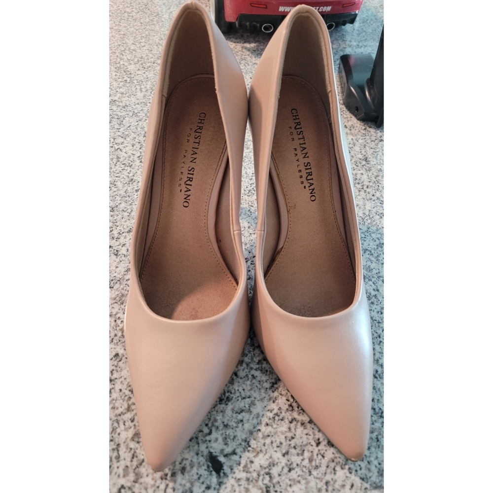 Christian Siriano Tan Pointed Heels
